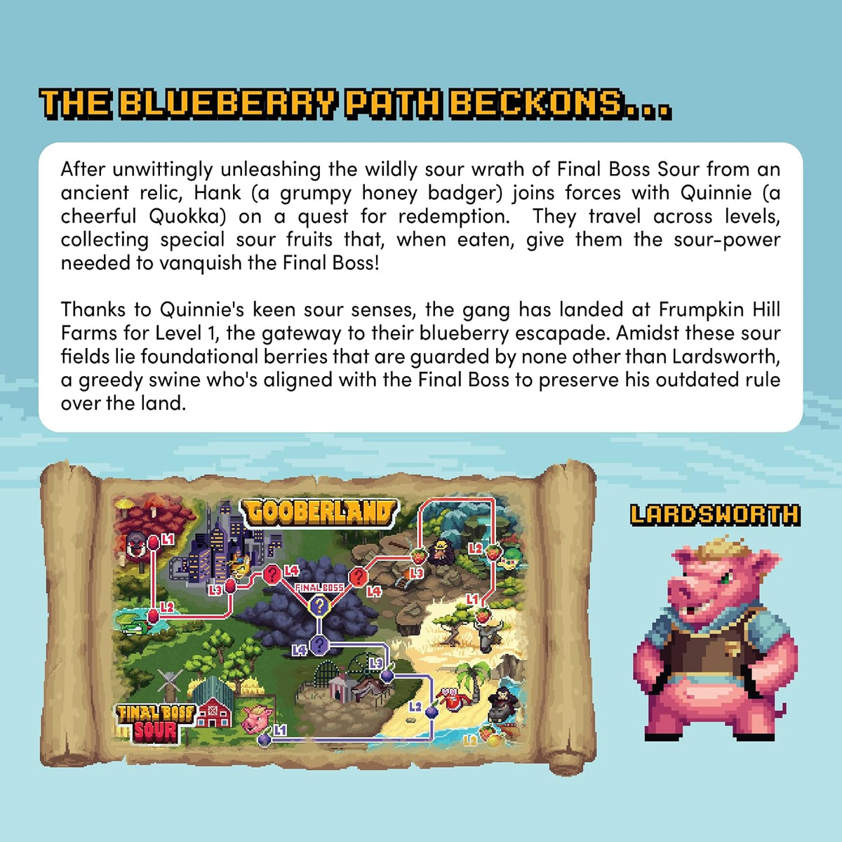 Authentic Final Boss Sour blueberry snack packaging