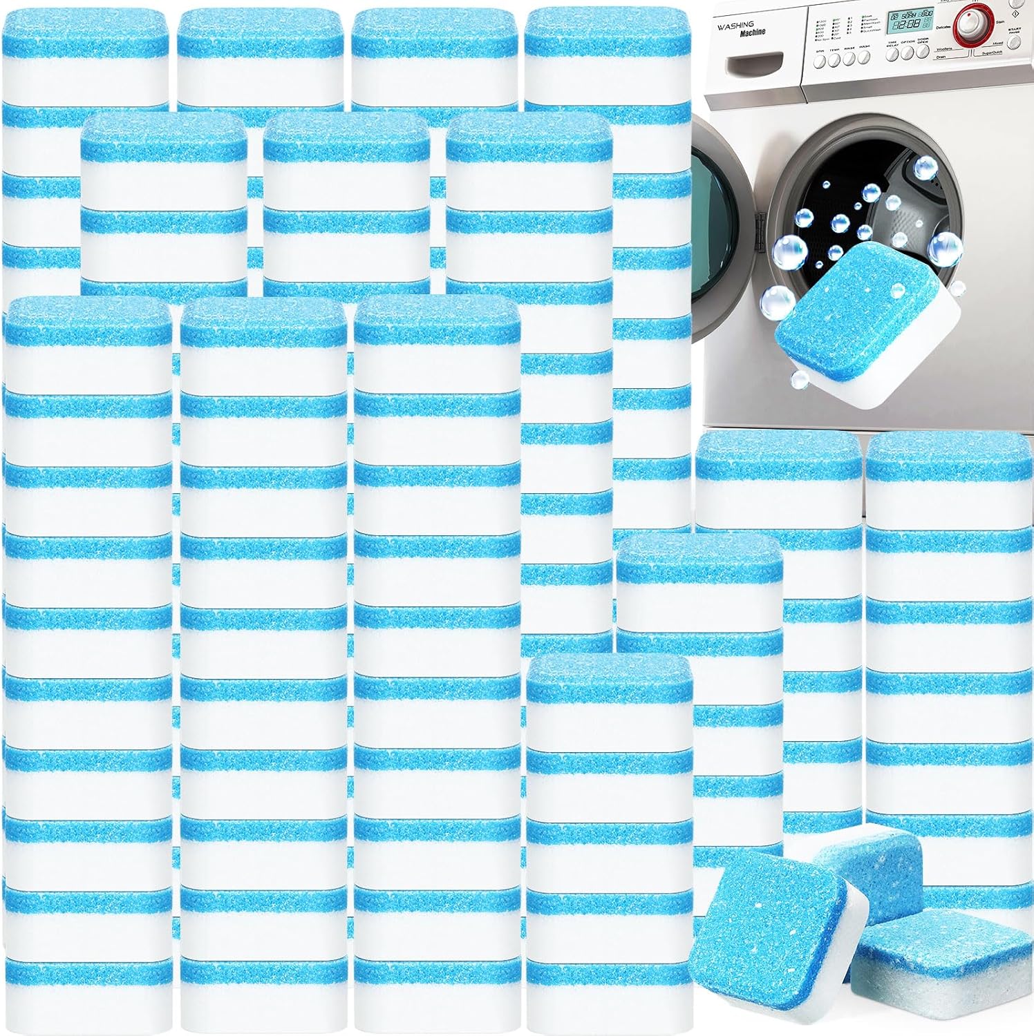 Dansib washing machine cleaner tablets 150 count pack for deep drum descaling.