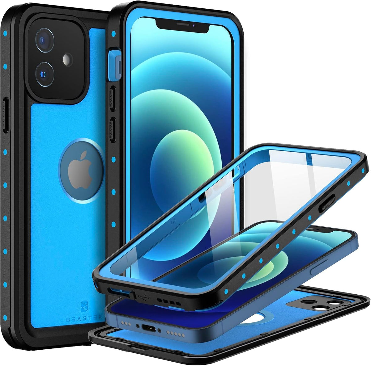 BEASTEK for iPhone 12 Pro Max Waterproof Case, NRE Series Shockproof Dustproof Underwater IP68 with Built-in Screen Protector Anti-Scratch Protective Cover, for iPhone 12 Pro Max (6.7'') (Teal) - Image 14