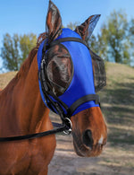 HackFond royal blue horse fly mask with ears front view