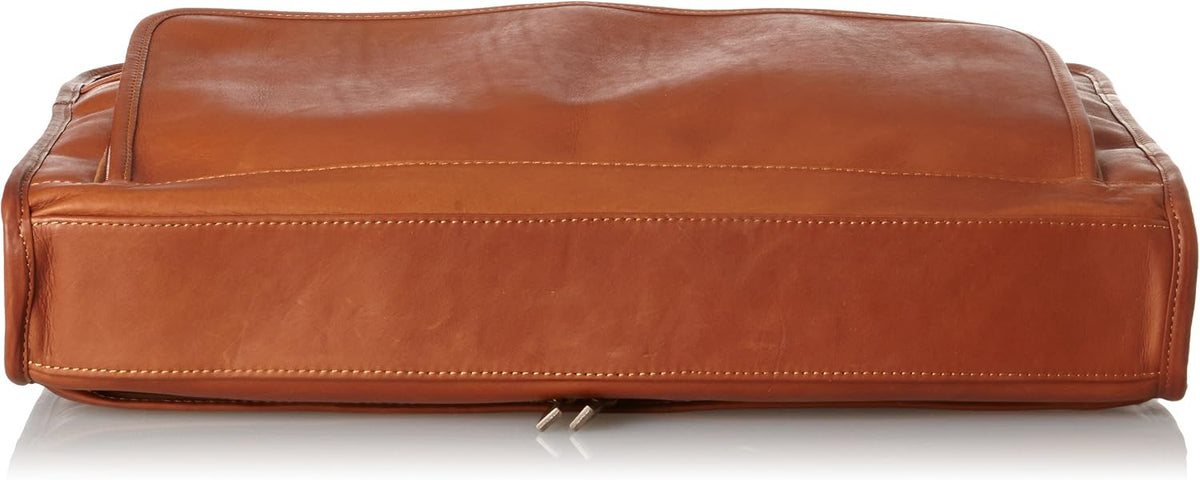Claire Chase saddle briefcase front zippered pockets detail