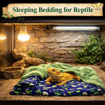 Mechpia lizard bedding hammock and blanket close up texture details.