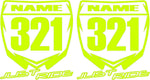 Just Ride Motocross Number Plate Replica Decal Stickers YZ close up die cut vinyl