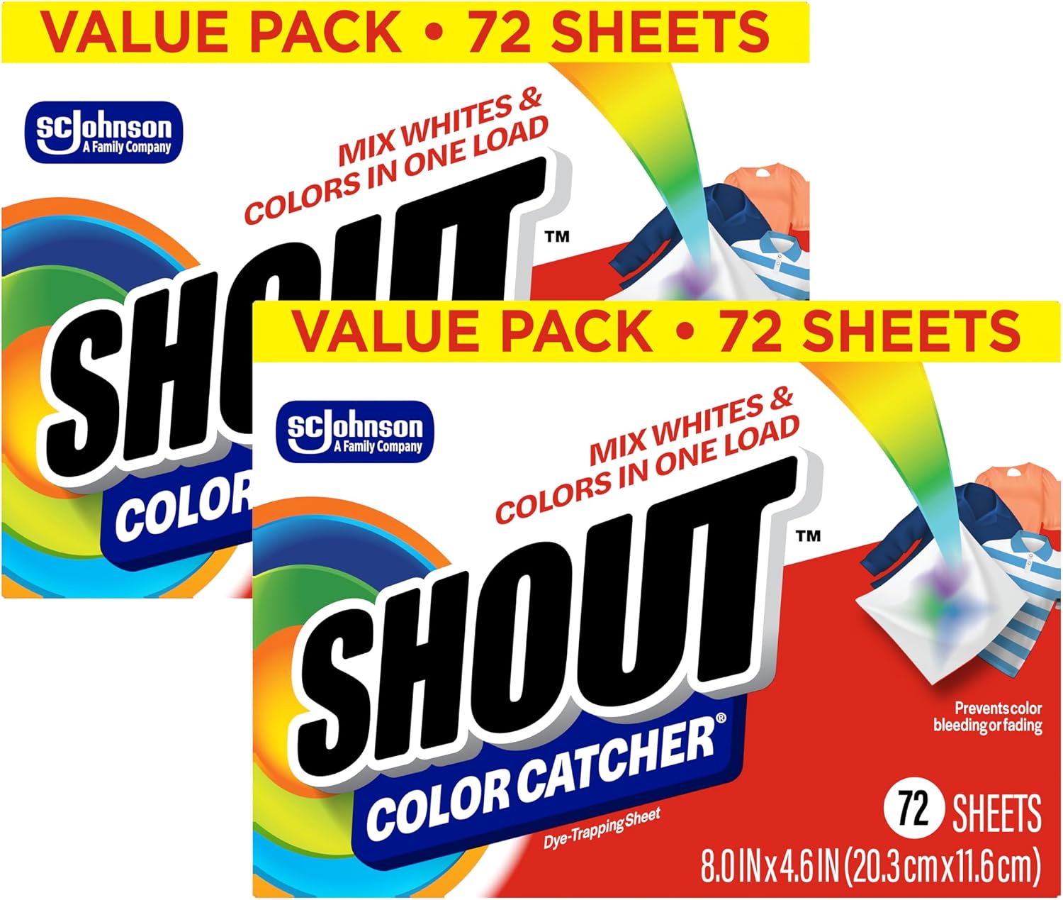 Shout color catcher front view box packaging