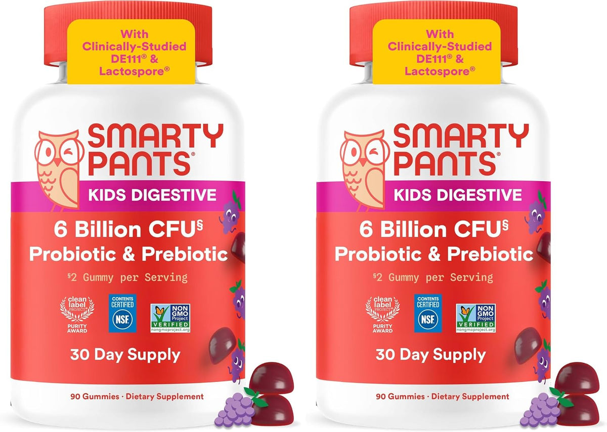 SmartyPants Kids Probiotic & Prebiotic Gummies for Digestive Health: Gut Health Supplement, Clinically Studied Prebiotic for Immune Support, Strawberry, 60 Count (30 Day Supply) - Image 15