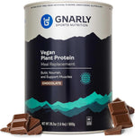 Gnarly Nutrition Vegan Plant Protein Chocolate tub front view showing NSF Sport Certified logo.