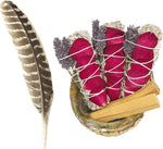 Smudge Sticks Sampler - 1 White Sage with Rose and Lavender, 1 Rosemary, 1 Cedar, 1 Sweetgrass White Sage and 1 Black Sage - Image 9