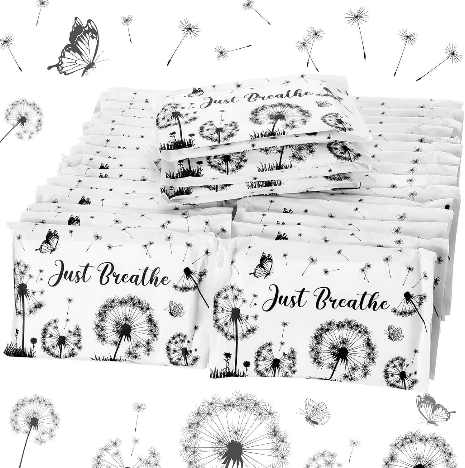 Geyee travel size facial tissue packs front view showing dandelion design packaging