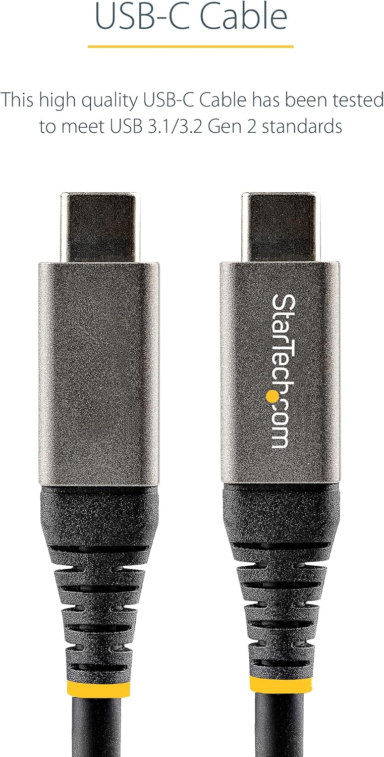 StarTech USB-IF certified cable close-up shot of the USB Type-C connector housing.