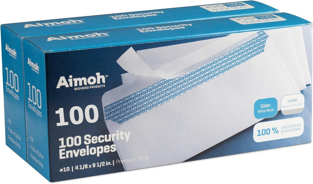 Aimoh #10 Security Mailing Envelopes Letter Size, Self Seal, 100 Count | No Window, EnveGuard Security Tint, White, 4 x 91/2 in, 24 lb paper - Image 11