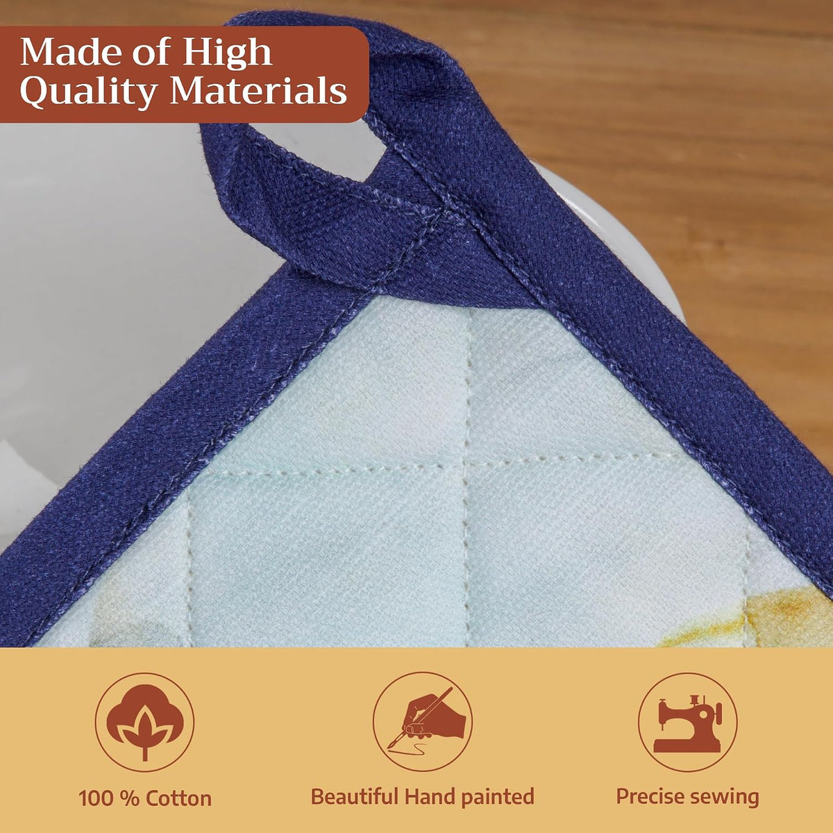 Maison d' Hermine pot holder quilted fabric detail