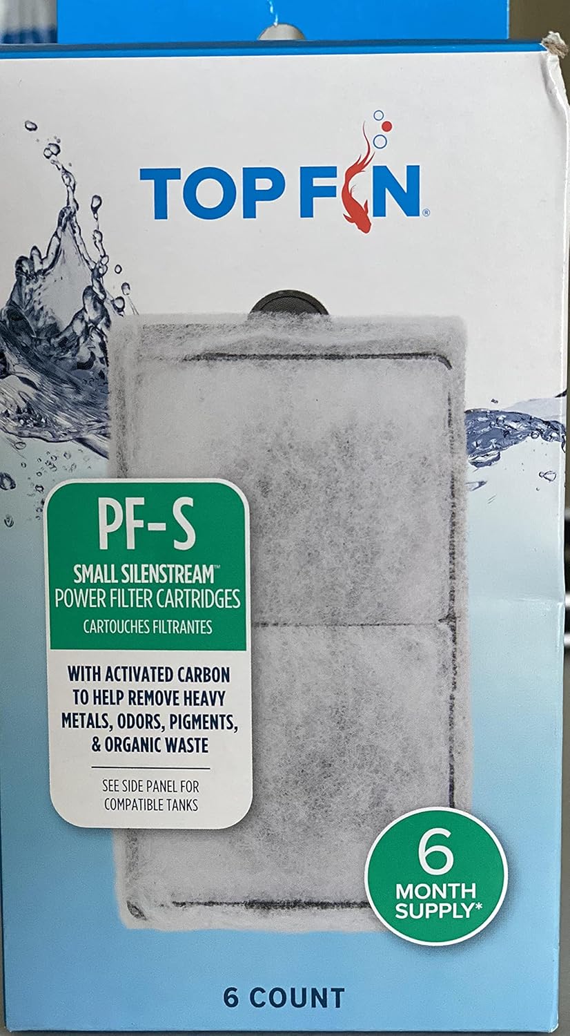 Top Fin Silenstream PF-S small filter cartridges front view packaging for aquarium filtration.