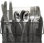 Sorbus utensil caddy front view showing mesh compartments