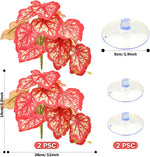 Quozuo artificial hanging leaves with suction cups for lizards