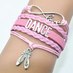 Vikitoriously infinity love dance bracelet close up charm detail