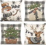 ONFAON Christmas pillow covers front view set of 4