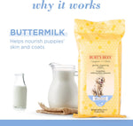 Hypoallergenic dog grooming wipes with buttermilk and honey ingredients