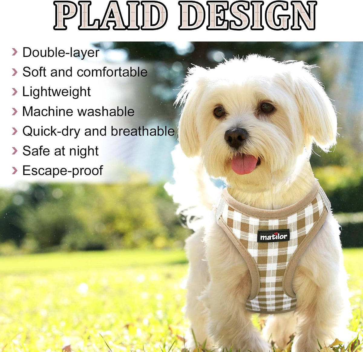 Matilor cat and dog harness air mesh texture