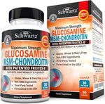 BioSchwartz Glucosamine Chondroitin MSM 90 capsules front view for joint pain relief