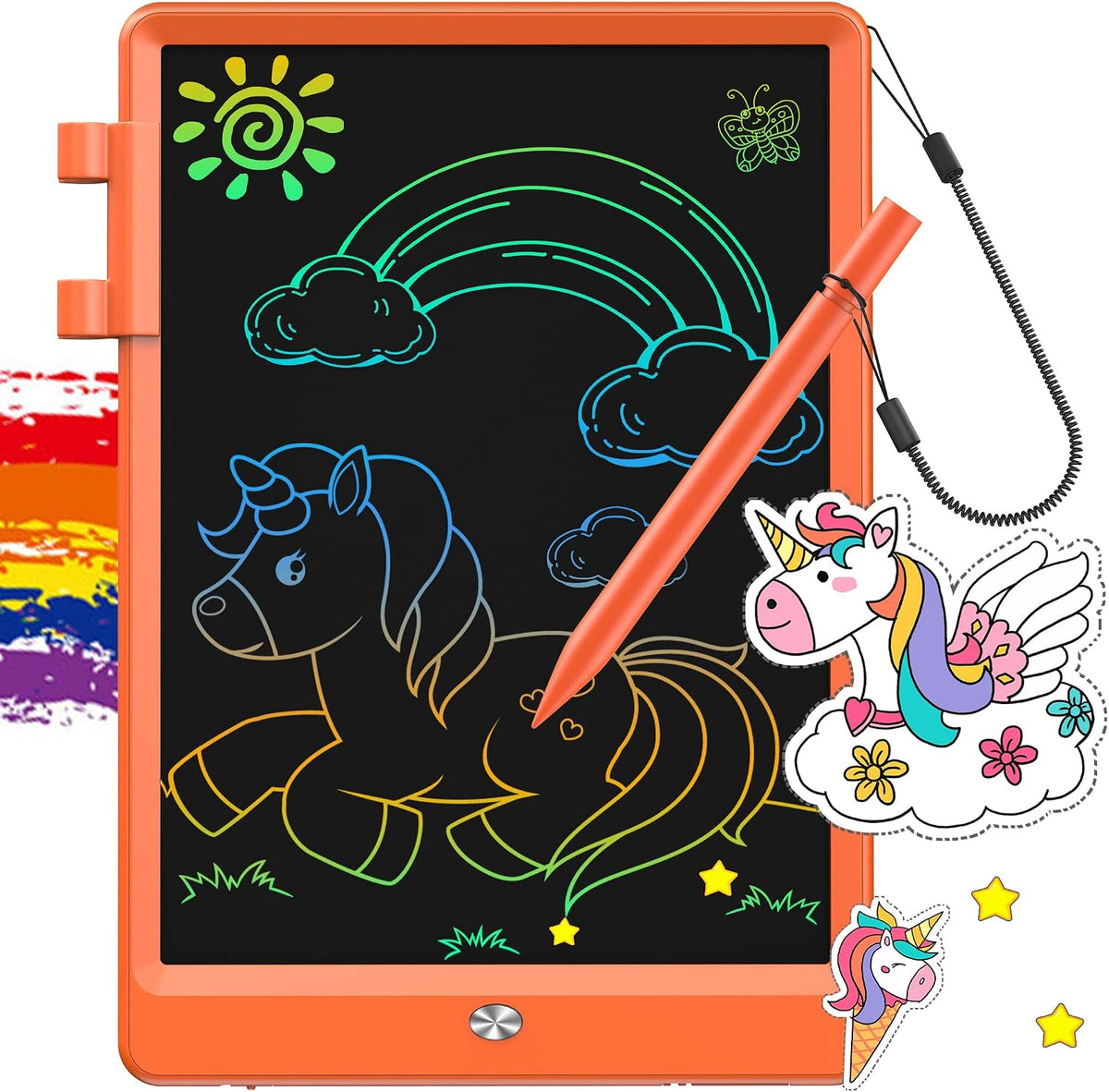 FLUESTON LCD Writing Tablet, Doodle Board Gifts for 3-8 Year Old Girls Boys, 10 Inch Colorful Electronic Board Drawing Pad for Toddlers, Christmas Birthday Gifts for KidsErase Lock Writing Board - Image 9