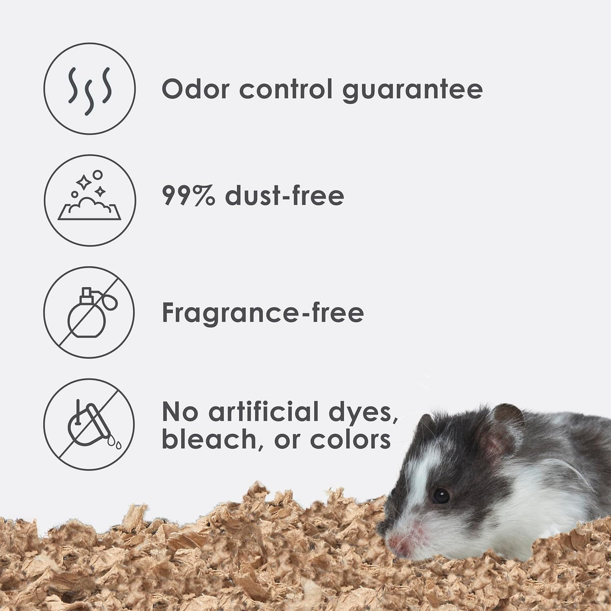 Close up of soft Kaytee paper bedding for hamsters