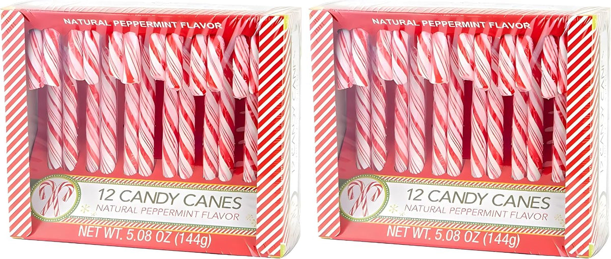 Peppermint Candy Canes - 24 Count (Two 12-Count Boxes, 10.16 oz) - Classic Holiday Peppermint Flavor - Individually Wrapped Christmas Candy Canes for Stockings, Gifts & Decorations - Image 9