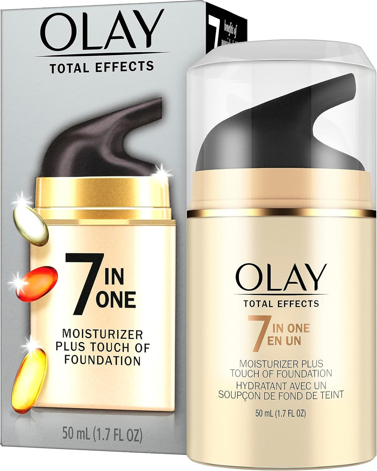 Olay CC Cream, Total Effects Moisturizer with Foundation, 7-in-1 Hydrates, Replenishes, Brightens, Evens Tone, Minimizes Look of Pores, Firms, Smooth- Sheer Coverage, Anti-Aging, 1.7 oz - Image 1