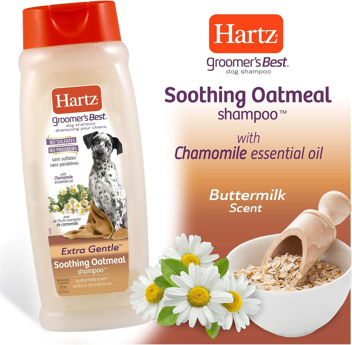 Hartz dog shampoo side label details