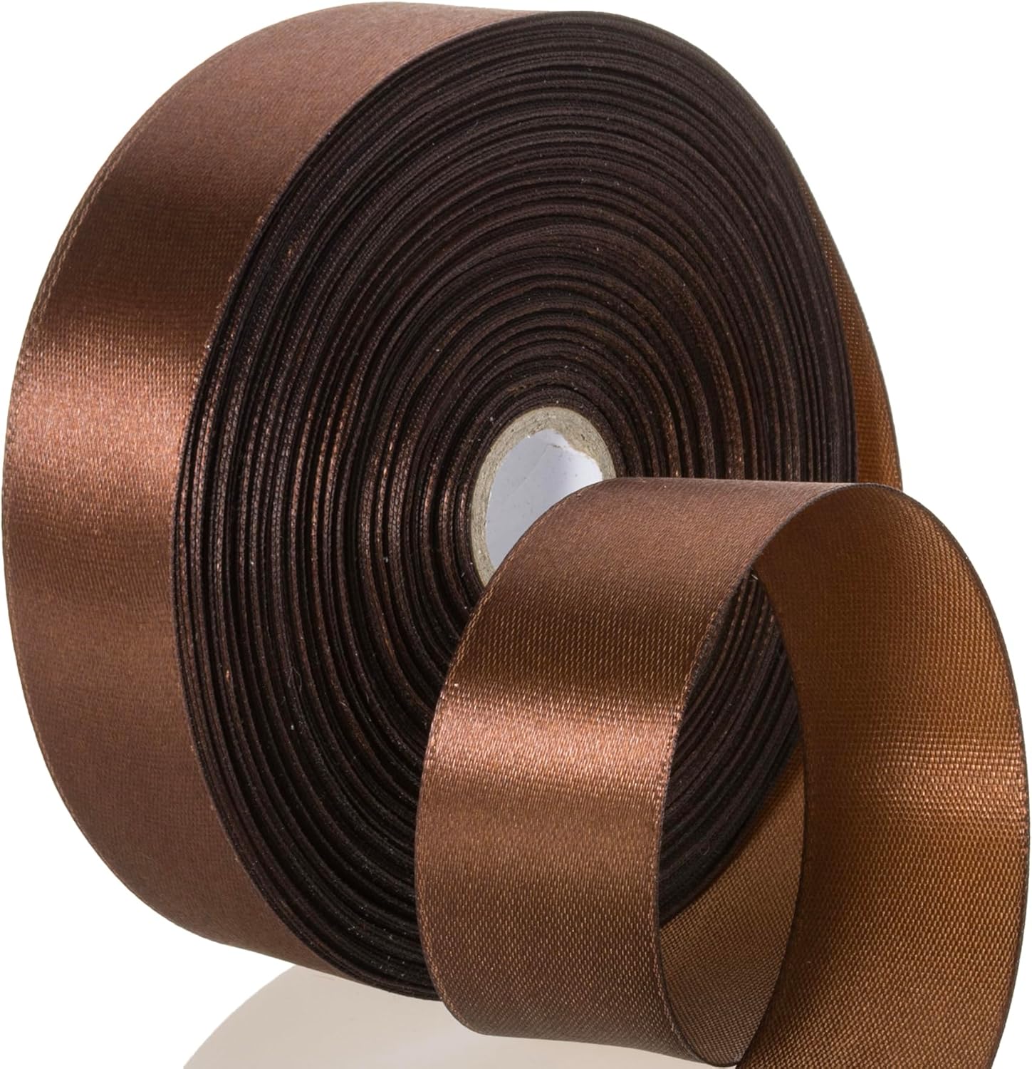 Giyomi brown satin ribbon roll front view