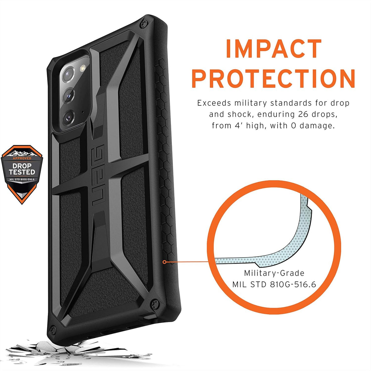 Urban Armor Gear UAG Monarch case top and bottom ports and cutouts detail