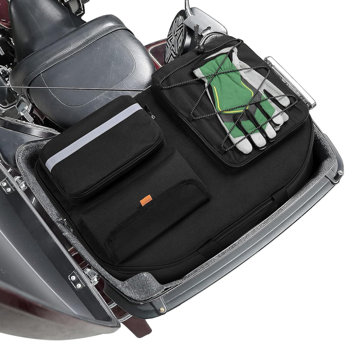 Hodrant Motorcycle Tour Pack Organizer front view