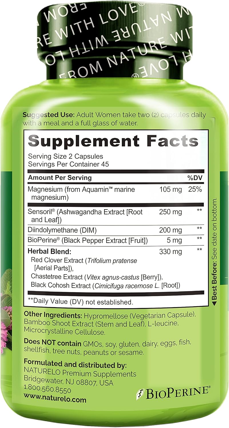 Naturelo herbal blend capsule ingredients list view