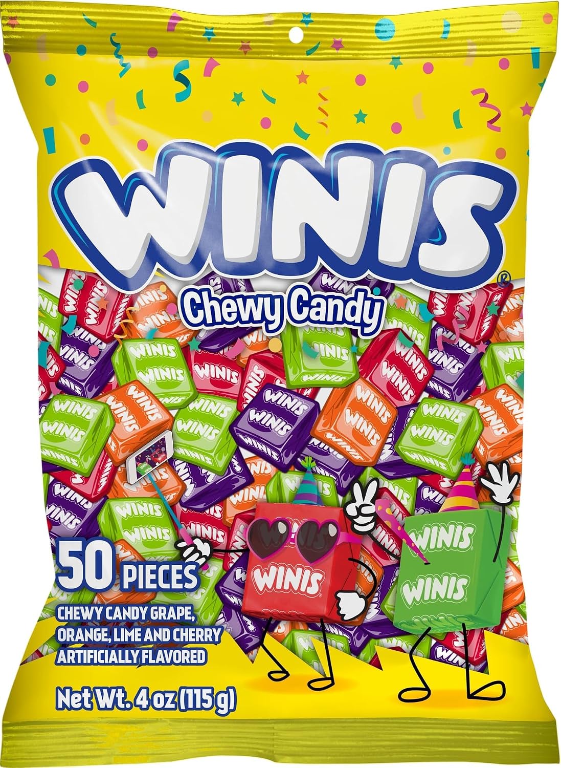 Winis Original Variety Bag Chewy Candy - Taffy Candies 50 individually wrapped pieces - Size 4 Oz | Gifts, Holiday, Parties, Concessions, Pantry, Non-Melting, Party - Image 10