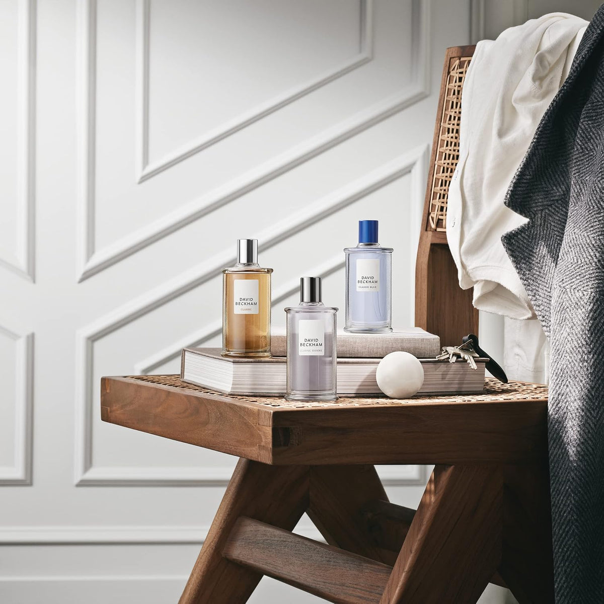 Beckham Classic Homme fragrance packaging and bottle layout