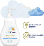 Baby Dove skin care bottle in lifestyle setting