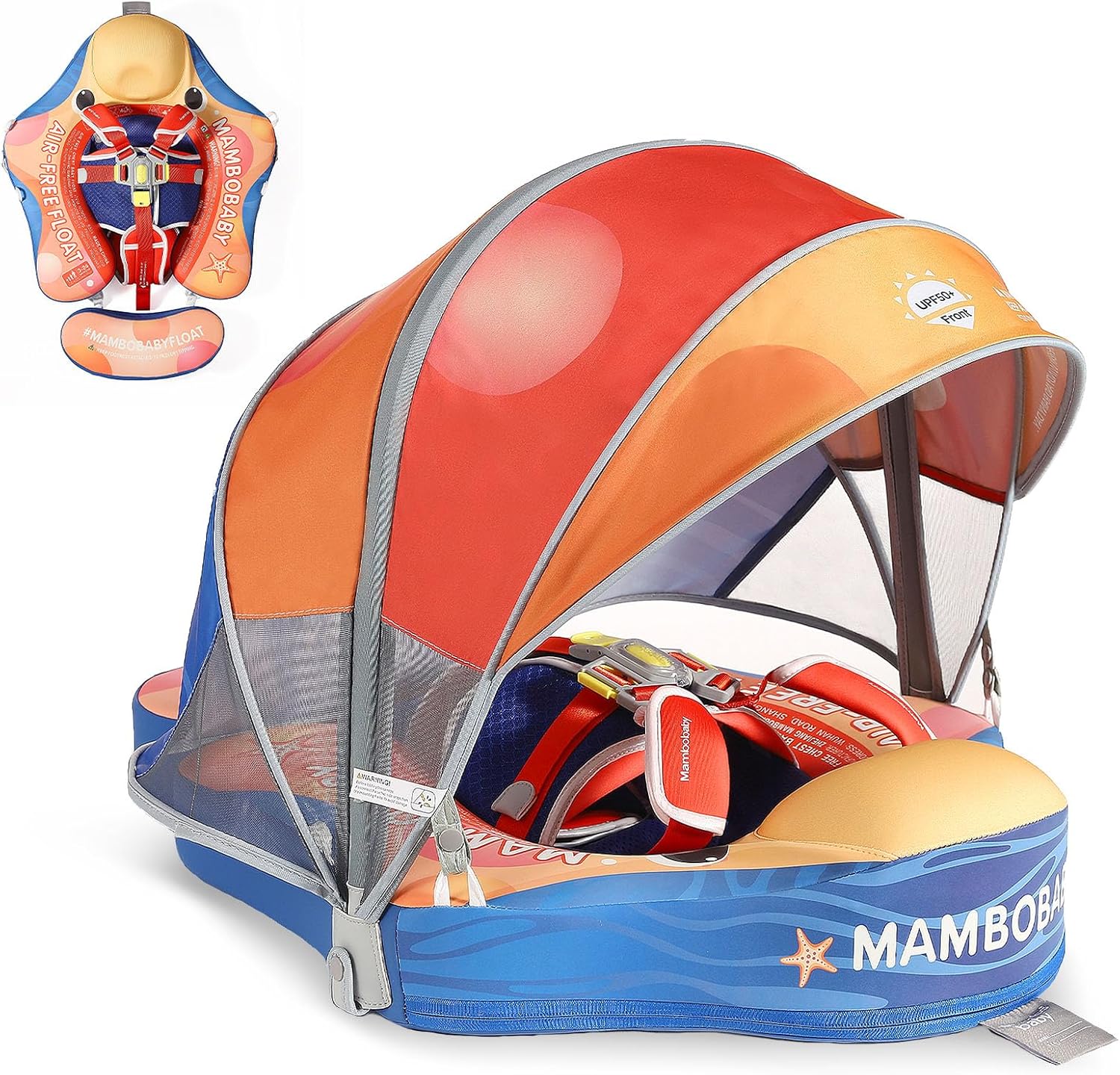Megapuxin Mambobaby Baby Pool Float With Canopy Front View