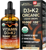 Vitamin D3 K2 USDA Organic Drops - Vitamin D3 10000 IU & K2 120mcg - 4 OZ | Immune & Mood Support, Bone & Teeth Health - Sugar-Free, Orange Flavor - Liquid Supplement for Men & Women - 120-Day Supply - Image 11