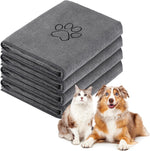Chumia 4 Pack Dog Towels for Drying Large Microfiber Grooming Tools Absorbent Soft Bath Supplies with Embroidered Paw for Small Medium Pet Products(16 x 32 Inch,Gray, Black) - Image 13