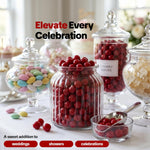 Vibrant red Zestix cherry sours stored in a clear resealable pouch for freshness