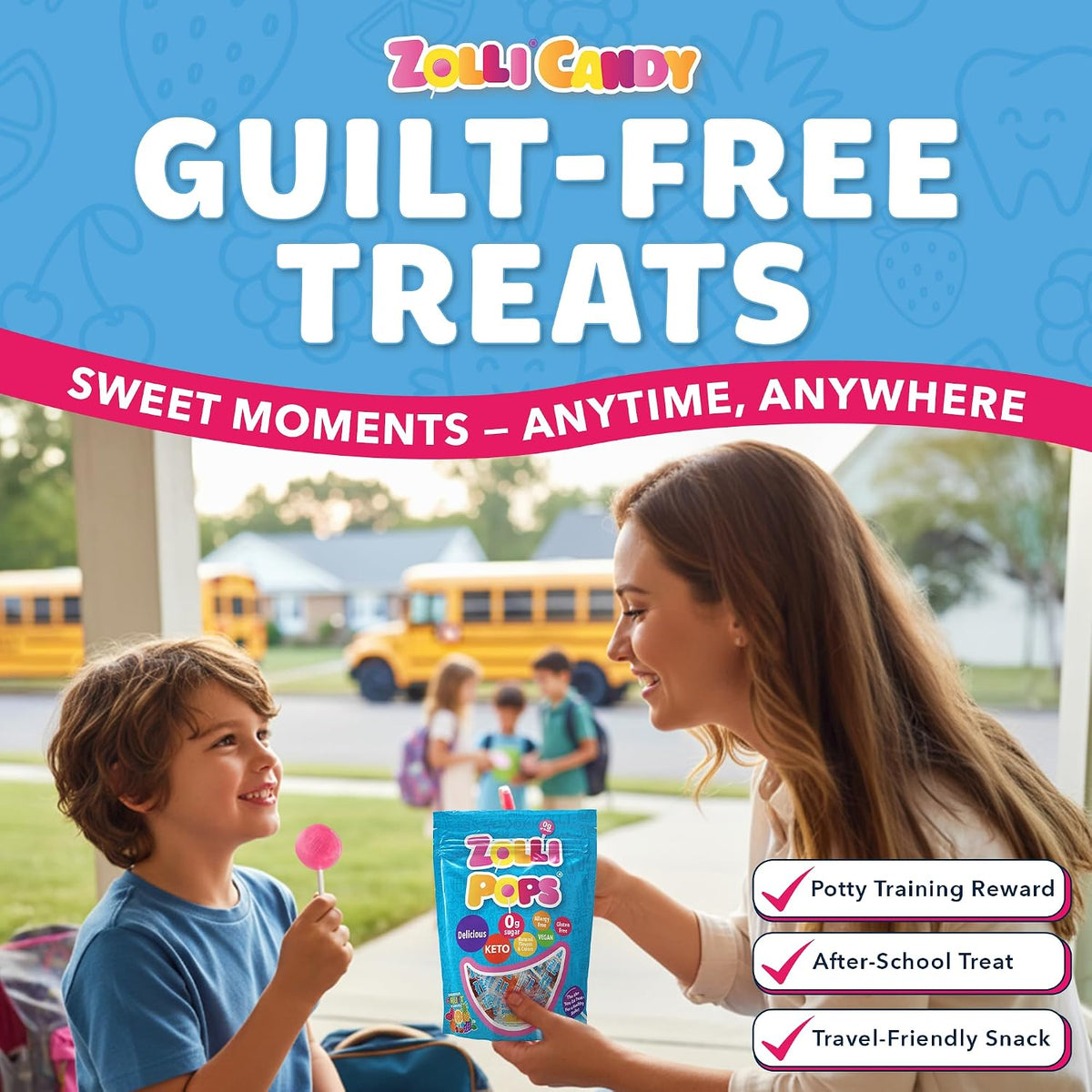 Anti cavity lollipops for kids and diabetics nutrition label.