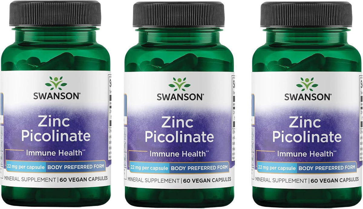 Swanson zinc picolinate 22mg product packaging lifestyle shot