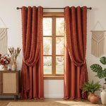 MYSKY HOME Nursery Curtains Yellow Double Layer Curtains for Bedroom 63 Inch Long Curtains for Kids Room Kithen White Pom Pom Sheer Grommet Room Darkening Window Curtains 2 Panels Set, 52 x 63 Inch - Image 13