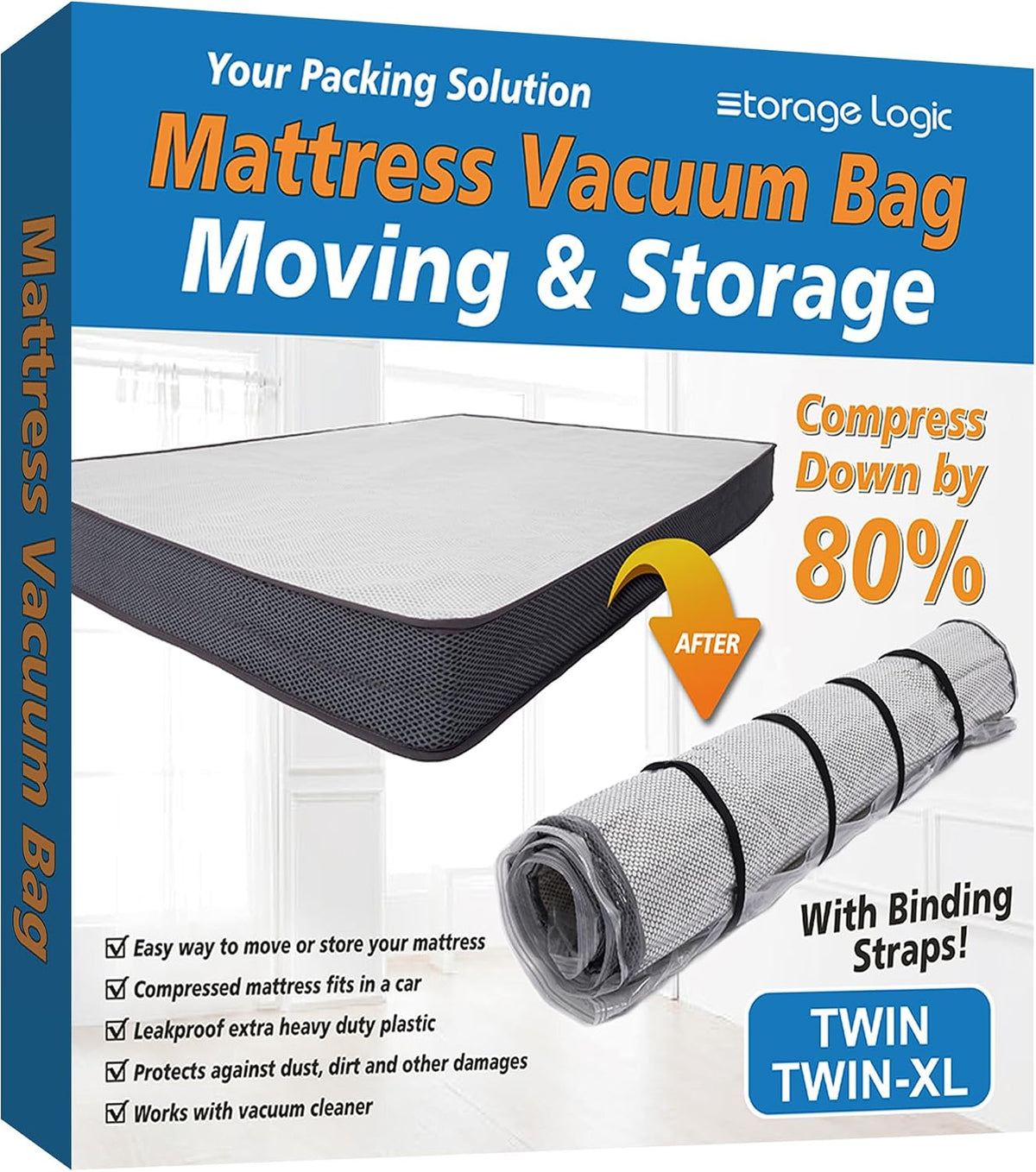 Foam Mattress Vacuum Bag with 4 Adjustable Straps, King/California-King - Image 9