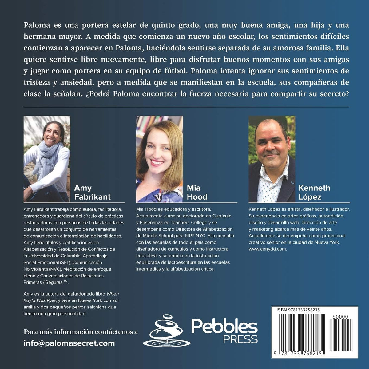 Spanish Edition El Secreto De Paloma children book back cover