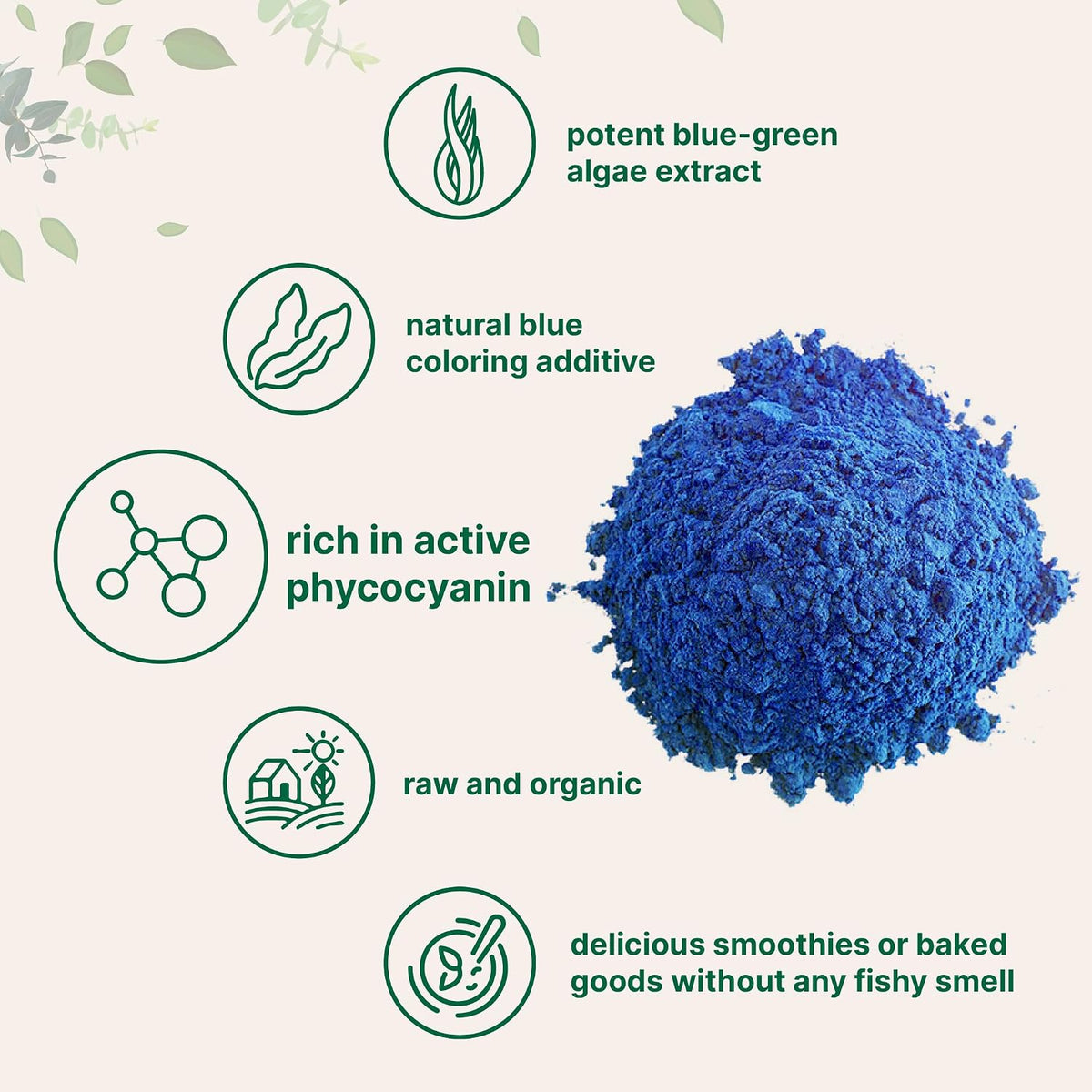 Micro Ingredients organic blue spirulina powder label supplement facts