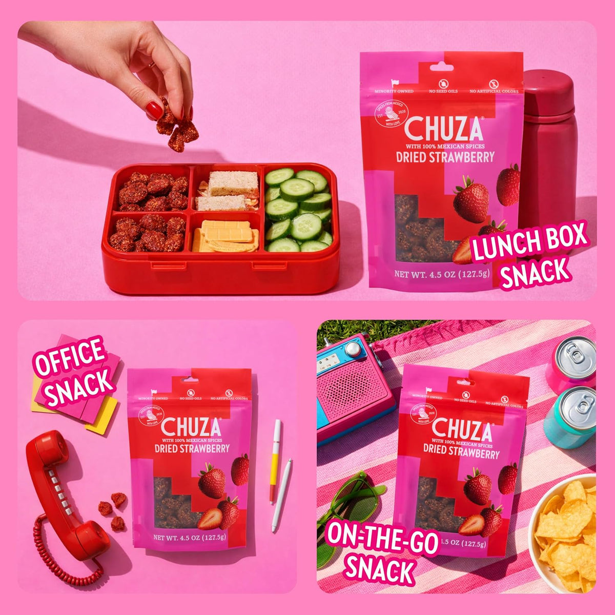 Chuza healthy spicy snack alternative for on the go