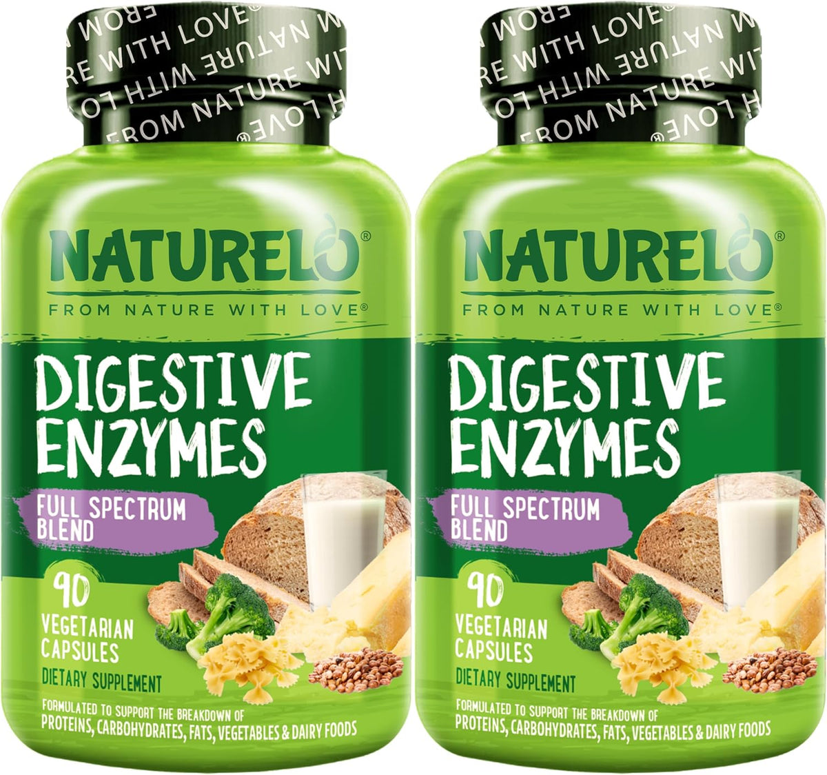 NATURELO Digestive Enzymes complete container and box presentation