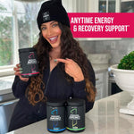 Athlete mixing Rule 1 Energized Amino with cold water in a shaker