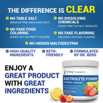 Authentic USA imported Dr. Berg keto hydration supplement scoop and powder texture.