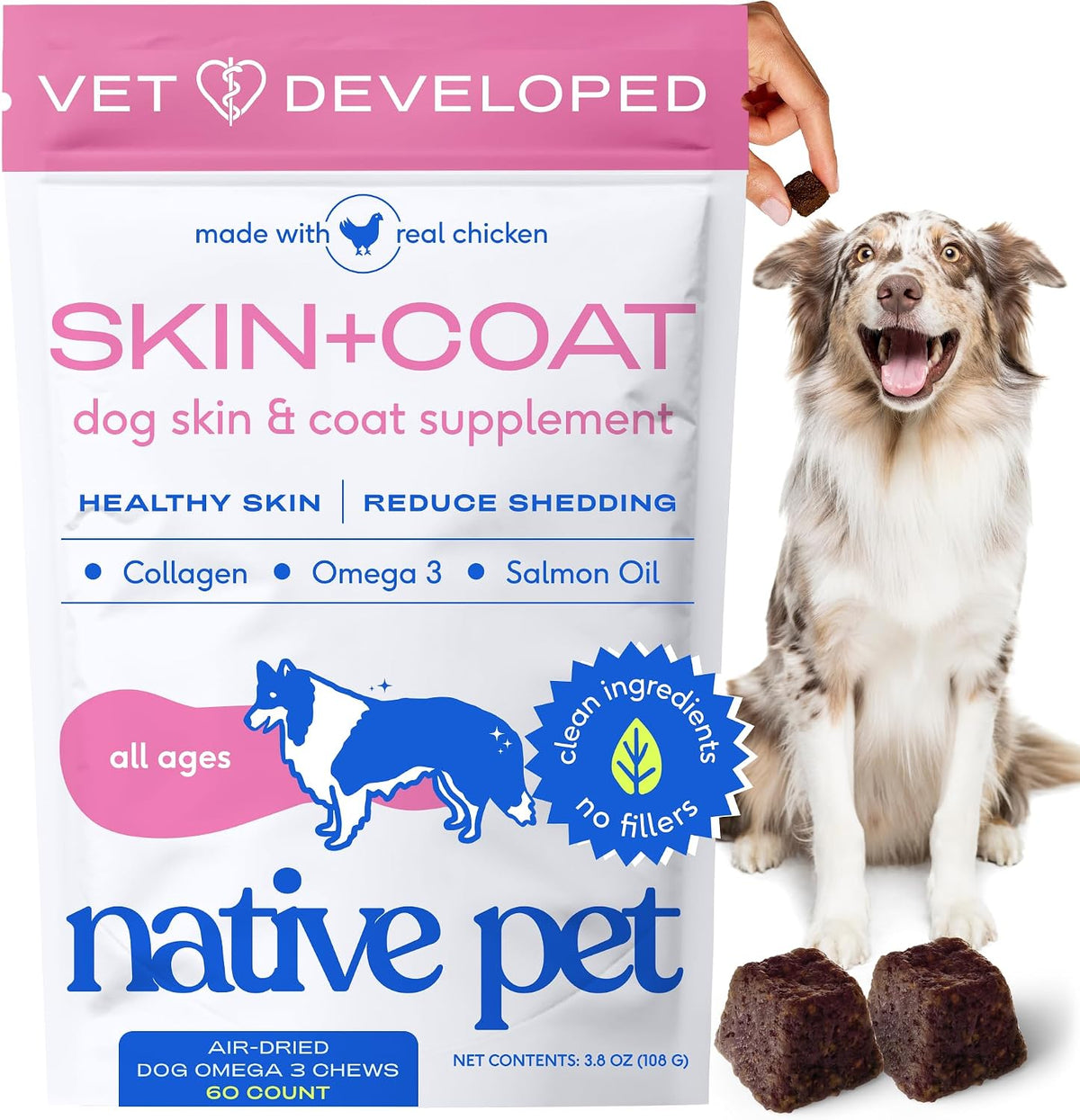 Native Pet Omega 3 Fish Oil for Dogs & Cats - Wild Alaskan Salmon Oil for Dogs Skin and Coat, Supports Joints, Heart & Shedding - Fast-Absorbing Omega 3 6 9 Liquid Supplement - 8oz - Image 10